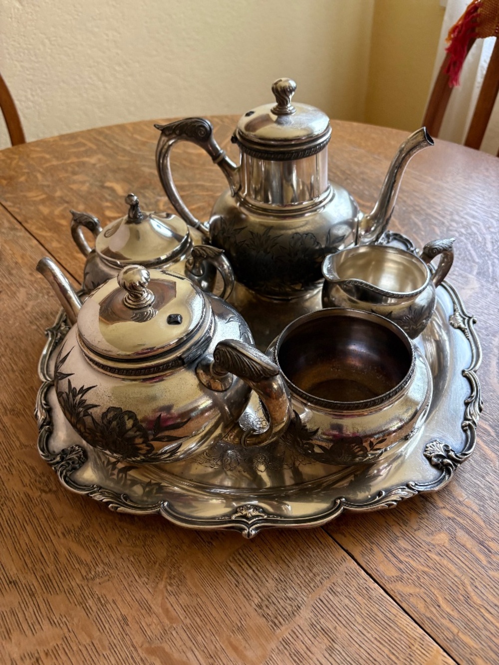 Silver Plated white metal tea and coffee set